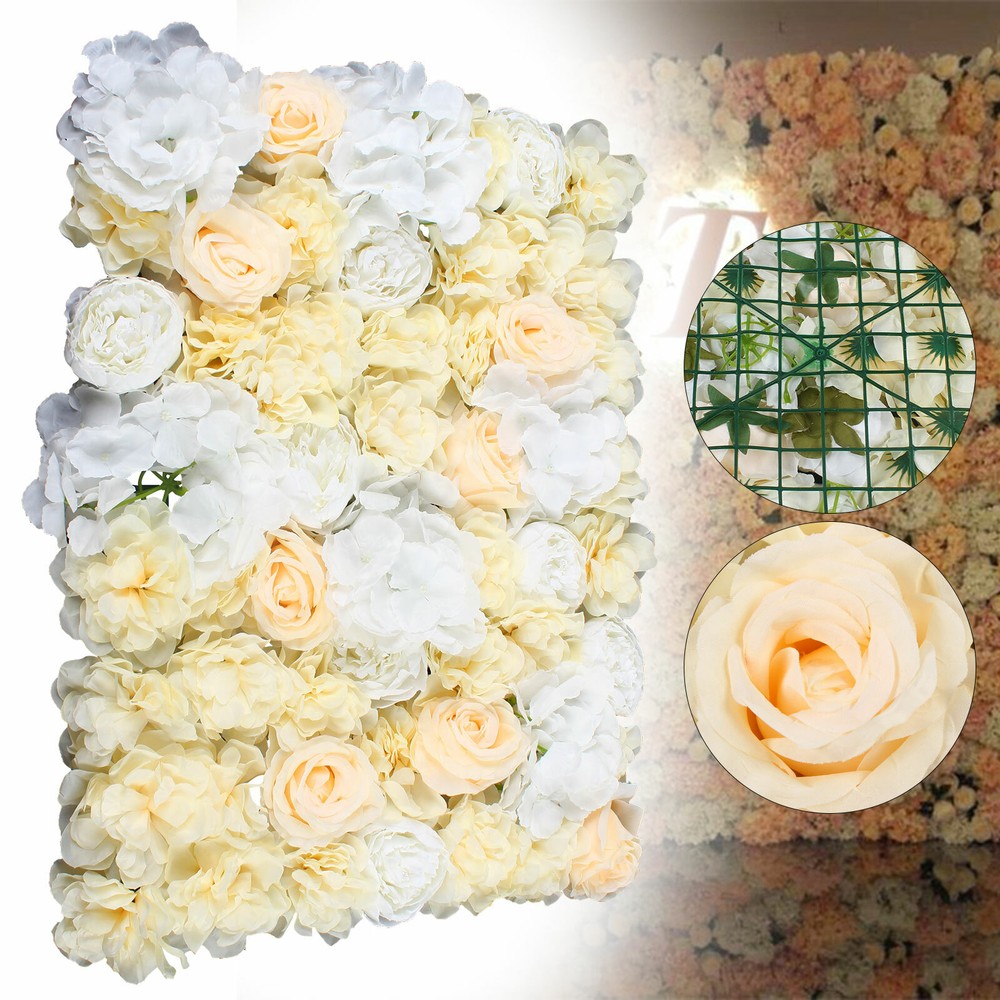 12pcs Silk Flower Wall Panel Artificial Hydrangea Flower Backdrop Wedding Decor
