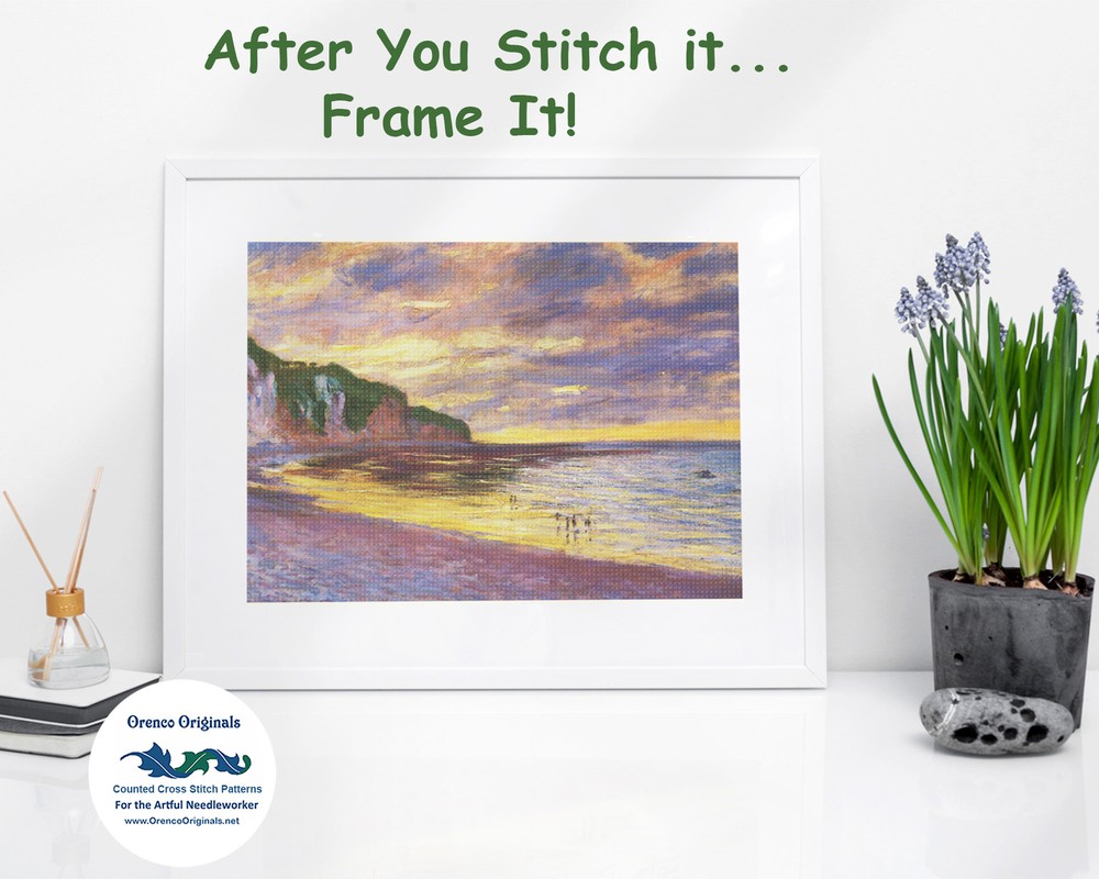 Impressionist Monet's Water Lilies #1 Counted Cross Stitch Chart Pattern