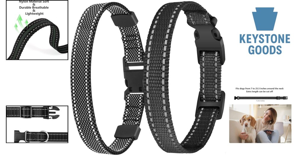 2 Pack Replacement Shock Collar Straps for Training & Bark Collars