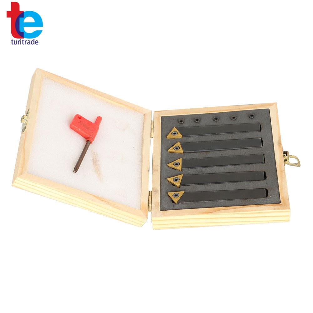 5 Pack 1/2" Carbide Indexable Turning Tool Lathe Tool Bit With Carbide Inserts