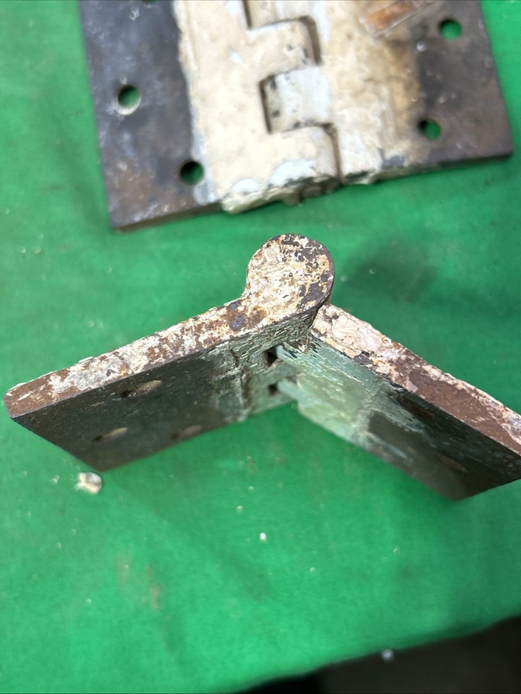 Two Old Door Hinges 3 X 4 3/8" 1850’s Cast Iron 5 Knuckle Shutter
