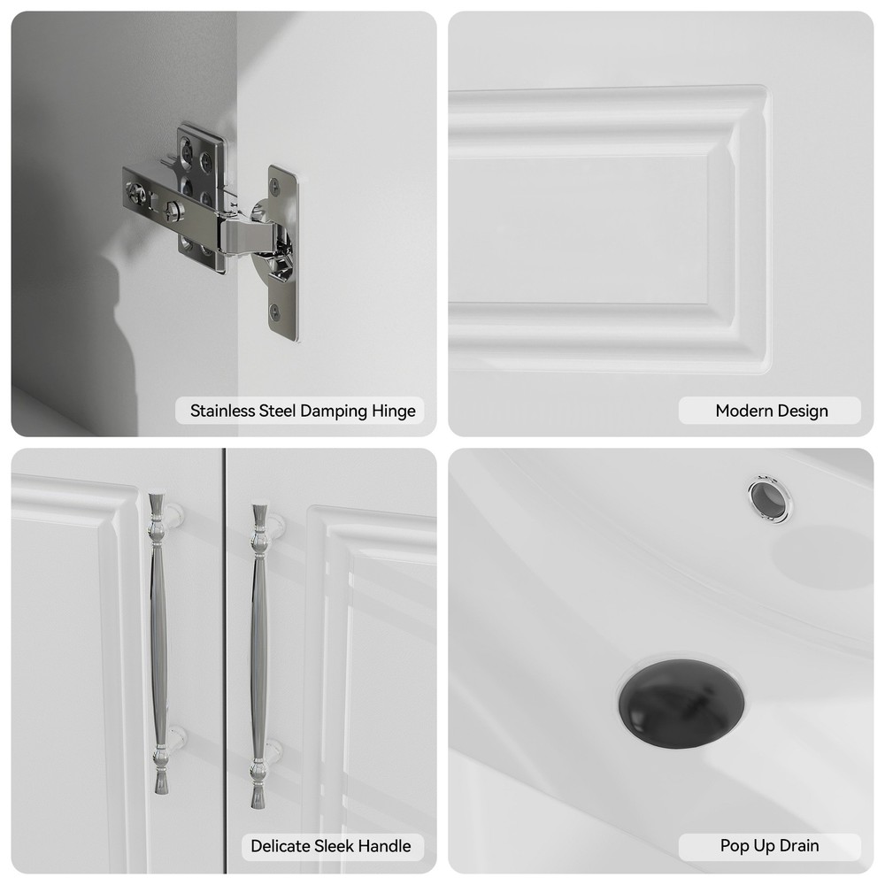 30" Bathroom Vanity with Sink & Soft-Close Doors | Easy Install Design