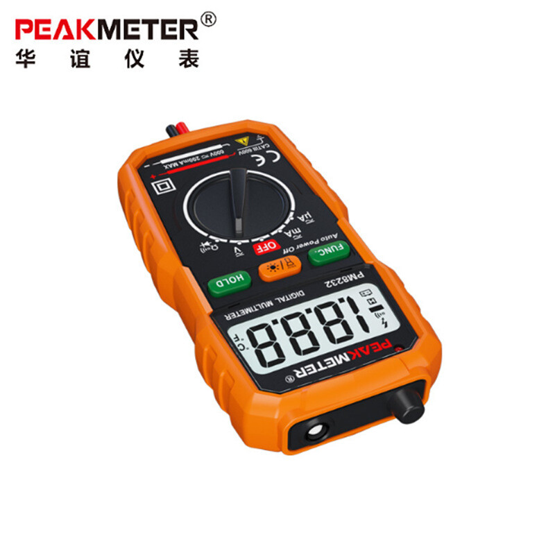 PEAKMETER PM8232 Mini Digital Multimeter NCV AC DC Current Voltage Test Flashlit
