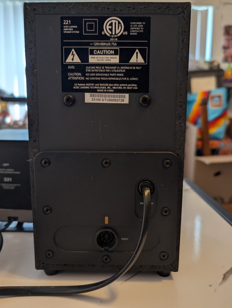 Altec Lansing 221 3-Piece Set Wired Computer Desktop Speaker System - Tested