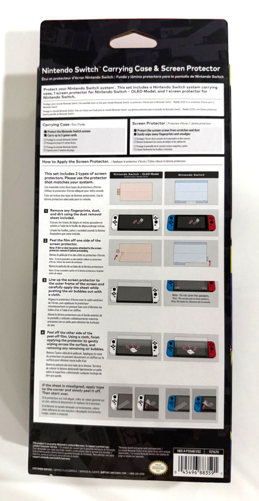 NEW Nintendo Switch Splatoon 3 Edition Carrying Case & Screen Protector