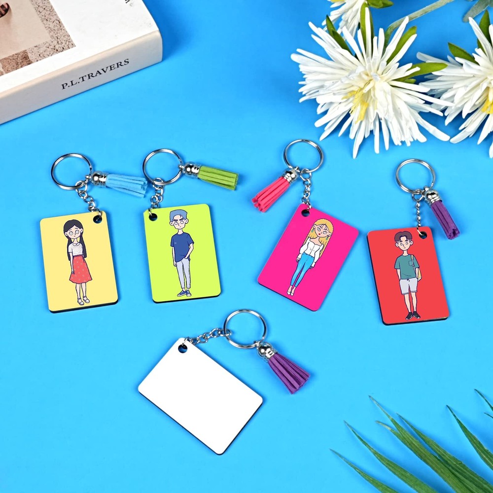 Sublimation Keychain Blanks Bulk - 120Pcs Sublimation Blanks Keychain with Bl...