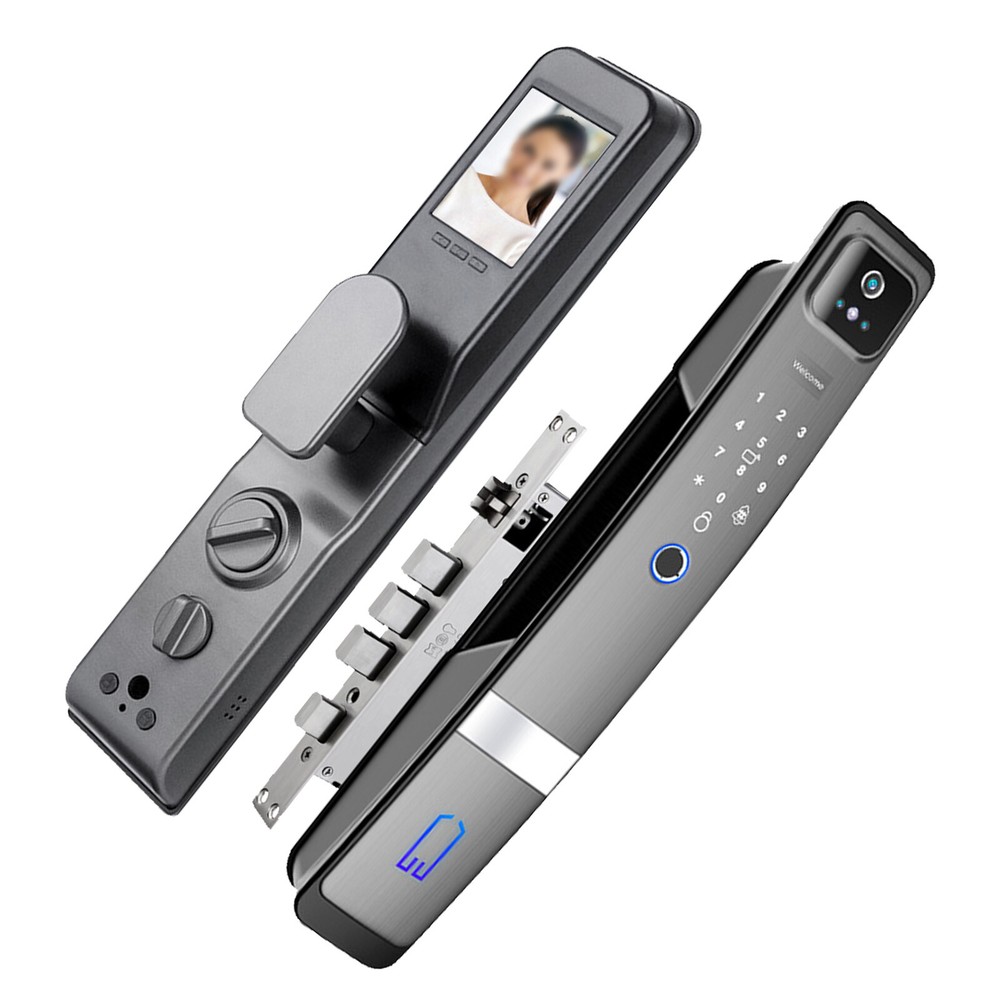 Smart Door Lock,3D Face Recognition Camera FingerPrint Password Security Lock