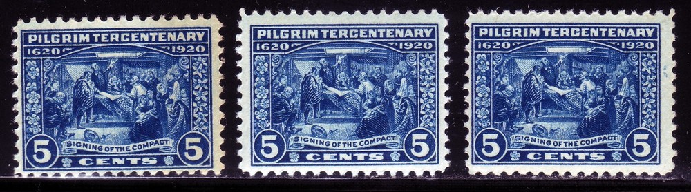 #550 FIVE CENT PILGRIM TERCENTENARY. MEDIUM FINE 2. LIGHTLY HINGED OG. SCV $32