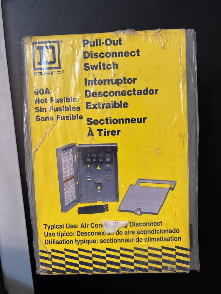 SQUARE D Schneider Electric UFP222R 60 Amp A/C Pull Out Switch NEW