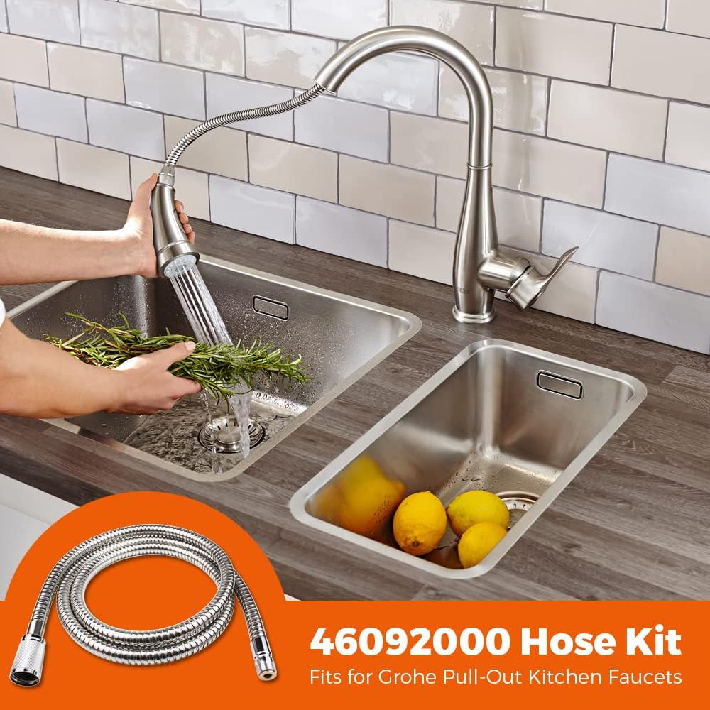 Grohe Compatible Pull Out Spray Hose for Kitchen Faucets - Perfect Replacement P