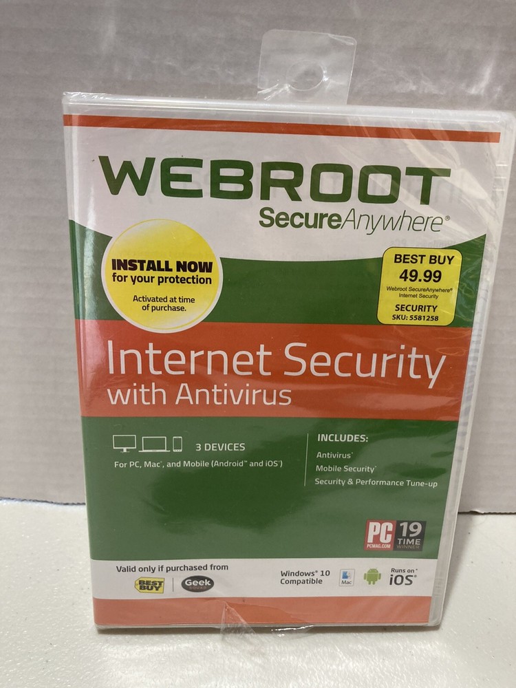 Webroot SecureAnywhere Internet Security - Full Version for Windows & Mac...