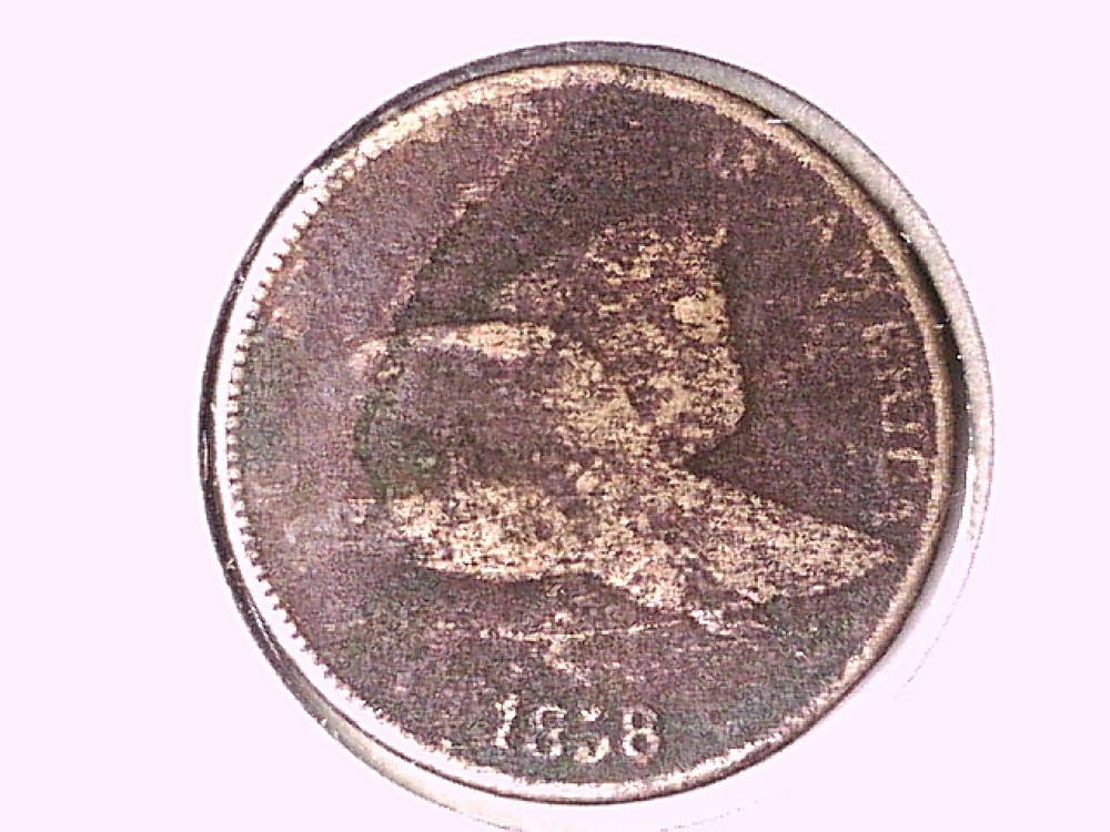 1858 Flying Eagle Cent Genuine Raw Ungraded 01130