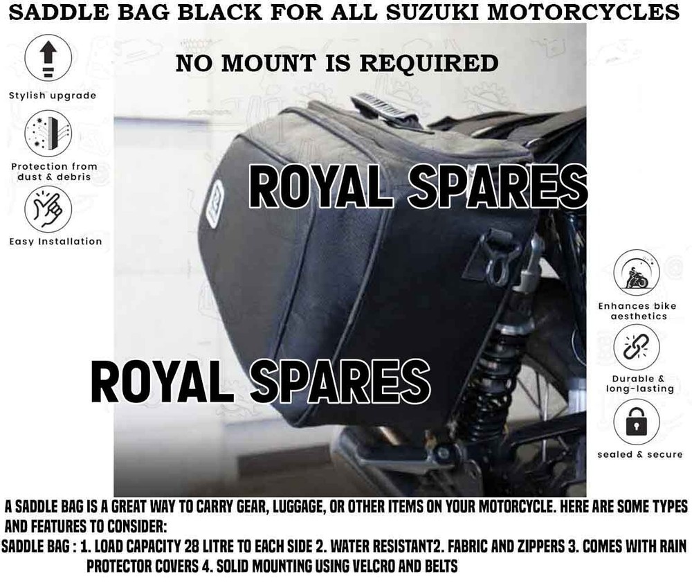 "SADDLE BAG, BLACK" FIT FOR ALL SUZUKI MOTORCYCLES