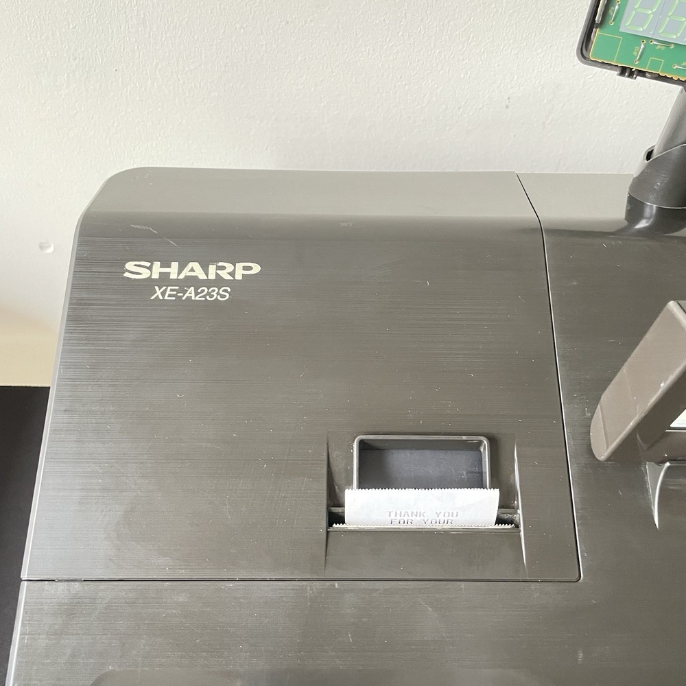 READ - Sharp XE-A23S Electronic Cash Register Thermal Print - Working (No Key)