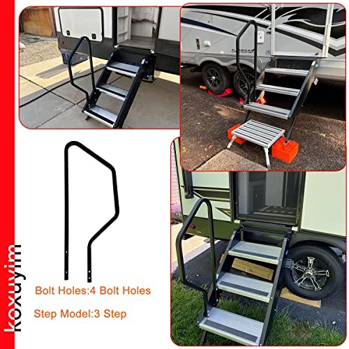 Step Handrail for Step Above 2nd Generation RV Entry Step. STP214-121H 3 Step