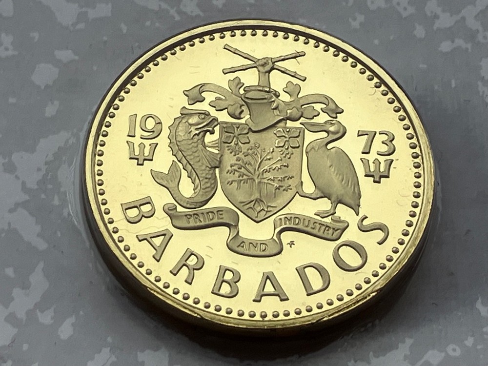 1973 BARBADOS Proof Five 5 Cent Coin