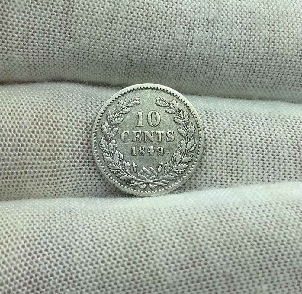1849 Netherlands 10 Cents Silver! C411