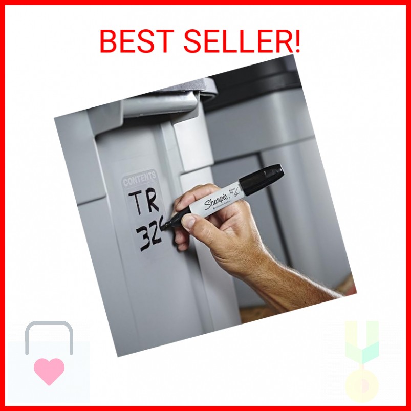 Sharpie Permanent Markers, Chisel Tip, Black, 4 Count