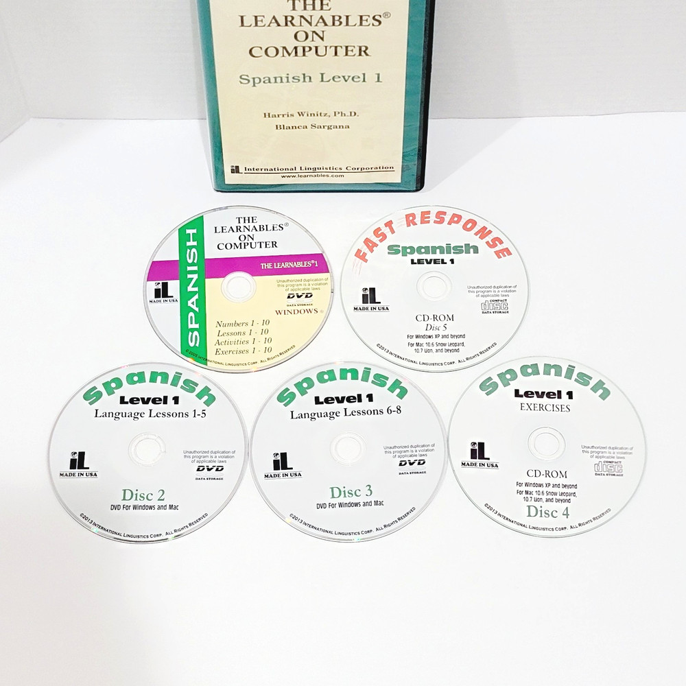 The Learnables On Computer Spanish Level 1 One on DVD & CD-ROM Harris Winitz