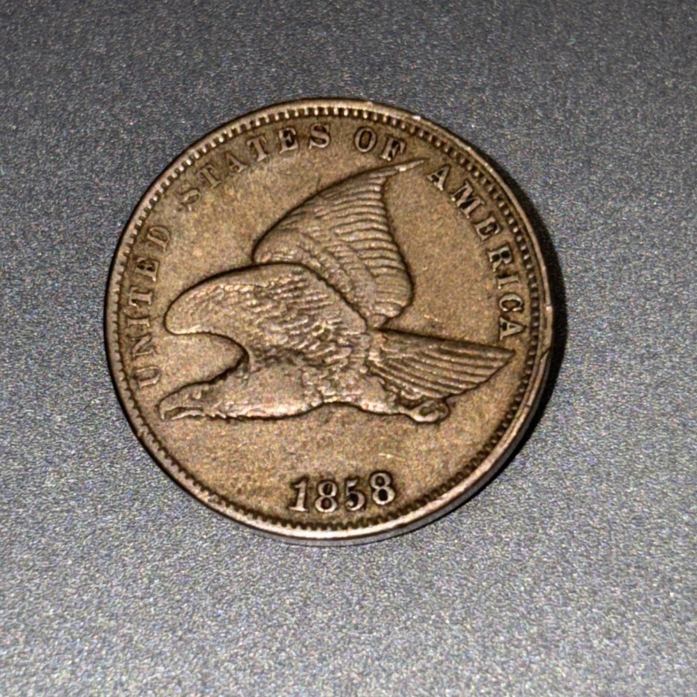 1858 Small Letters Flying Eagle Cent Penny XF+ E120 AWPY