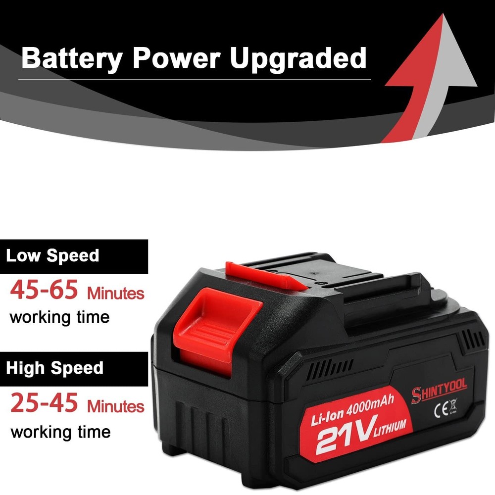 21V Lithium Battery - 4.0 Ah Battery with Charger Adapter Led Indicator