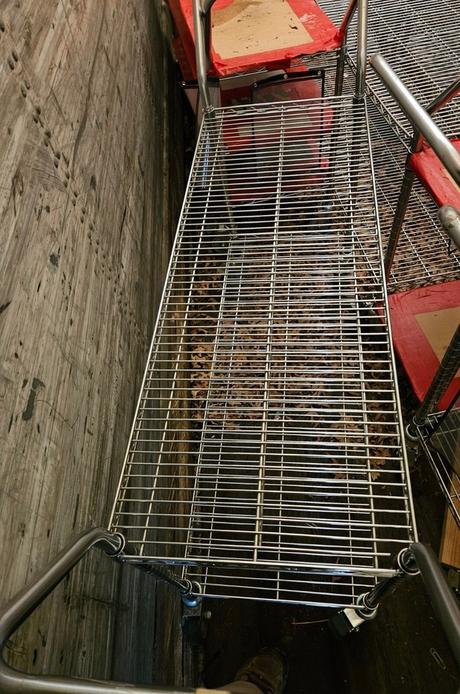 Chromed wire cart, swivel casters