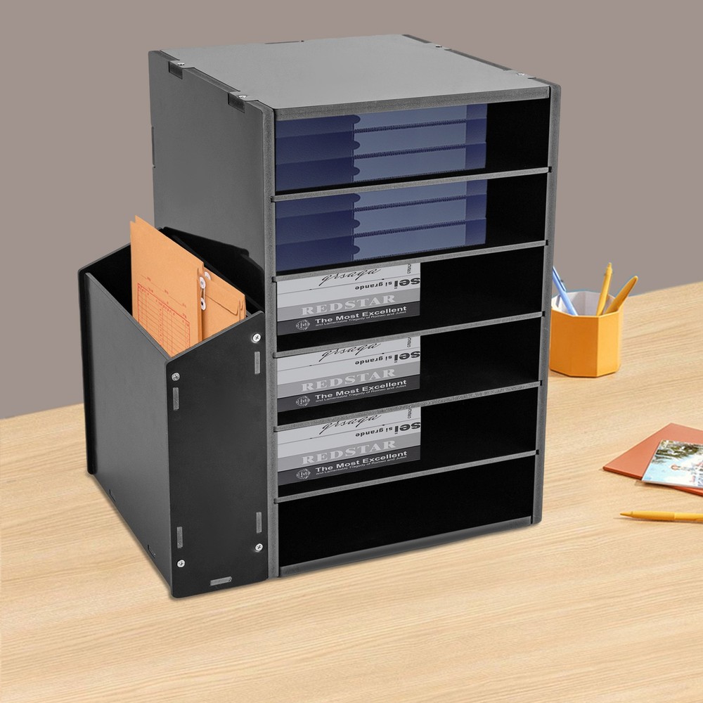 File Organizer PVC Board Letter Desktop Document Folder Office Tray Holder 6Tier