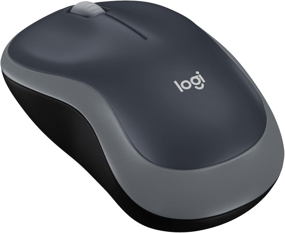 M185 Wireless Mouse - Ambidextrous Design, 1000 DPI Optical Tracking, Swift Grey