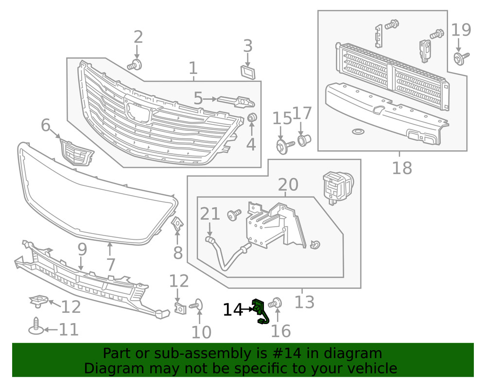 Genuine GM Front Park Assist Camera 23507082