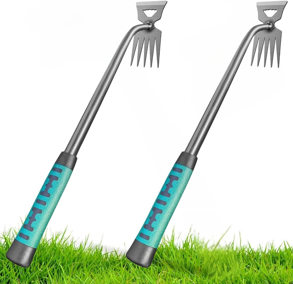 2Pcs Weed Puller Tool, Weeding Artifact Uprooting Steel Hand Weeder Tool,Garden