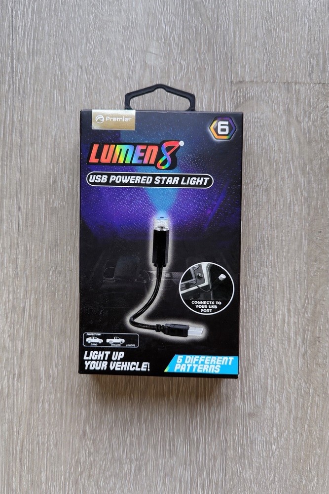 Premier Lumen8 Stars USB Powered Star Light Projector, 6 Different Patterns