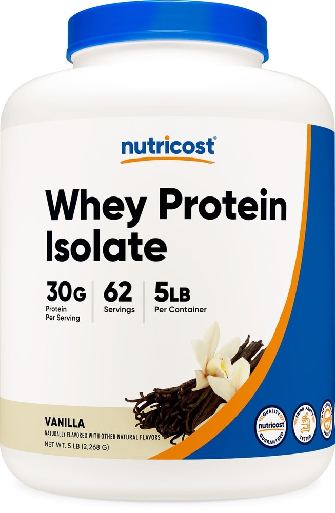 Nutricost Whey Protein Isolate (Vanilla) 5LBS - Isolate Protein Powder, Non-GMO