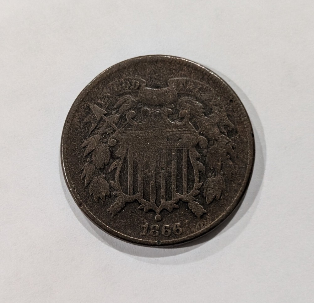 1866 2 Cent Piece 2C VG