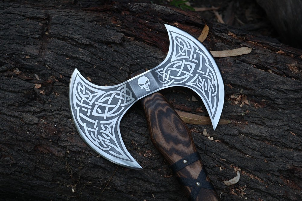 Custom hand Made Double Head Axe Carbon Tomahawk Axe Viking axe W/L/S HB-1536