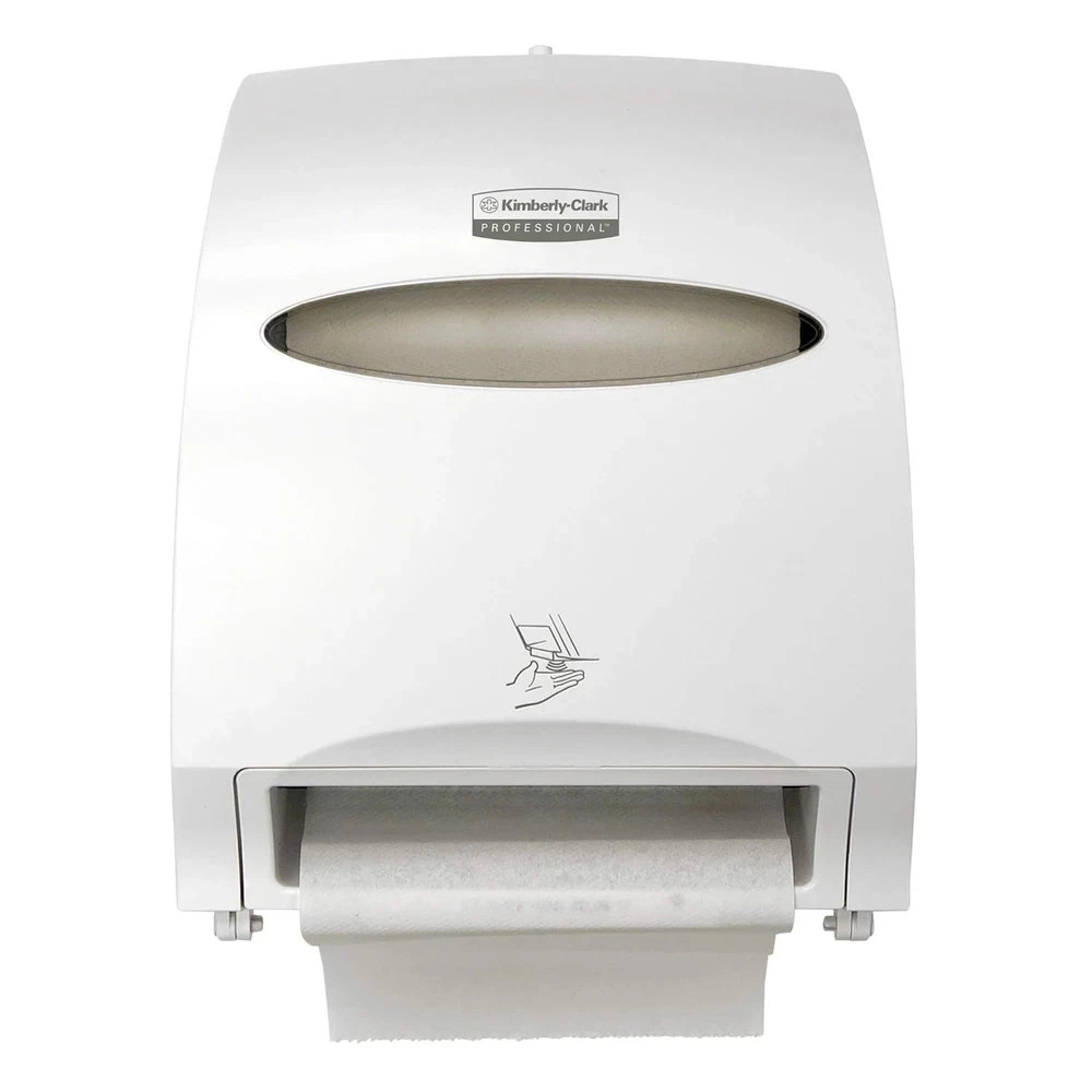 Electronic Hard Roll Towel Dispenser, White, 1.75" Core Size