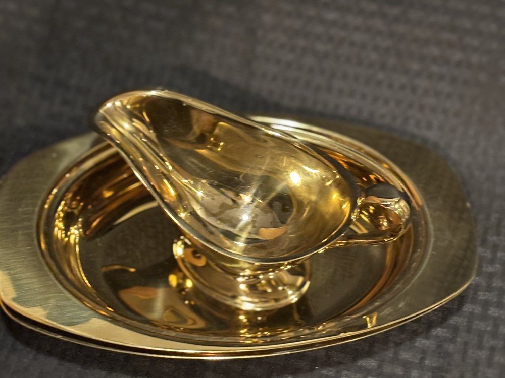 Dirilyte Golden two trays and creamer