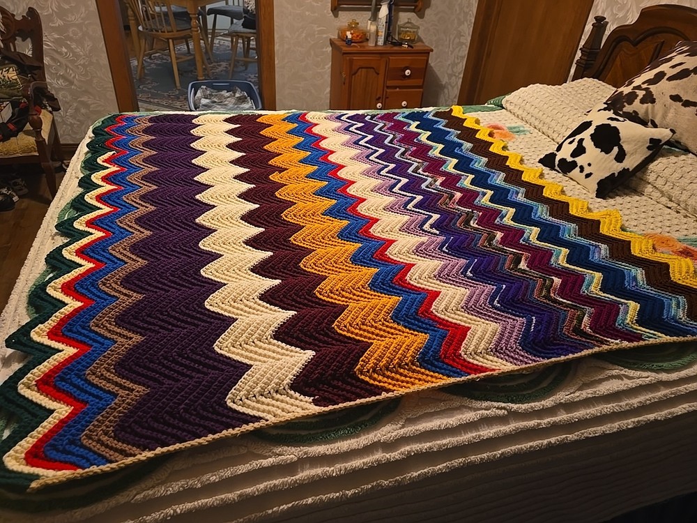 New Handmade Crocheted Multicolored Afghan