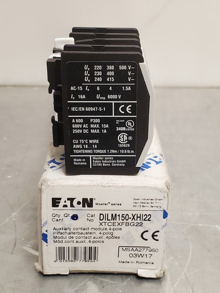 XTCEXFBG22 EATON CONTACTOR FRONT MOUNT AUX