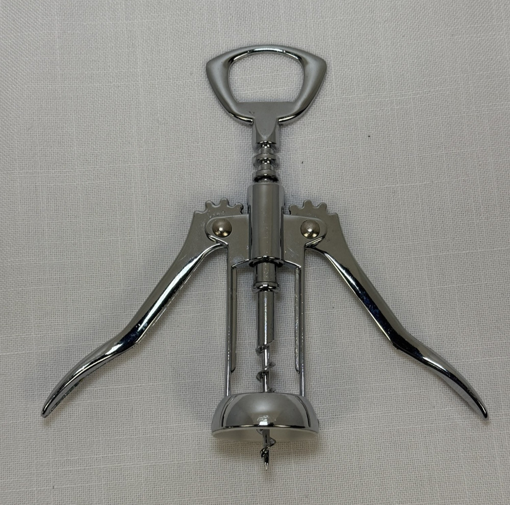 Wing Style Corkscrew Wine Bottle Opener Chrome Finish