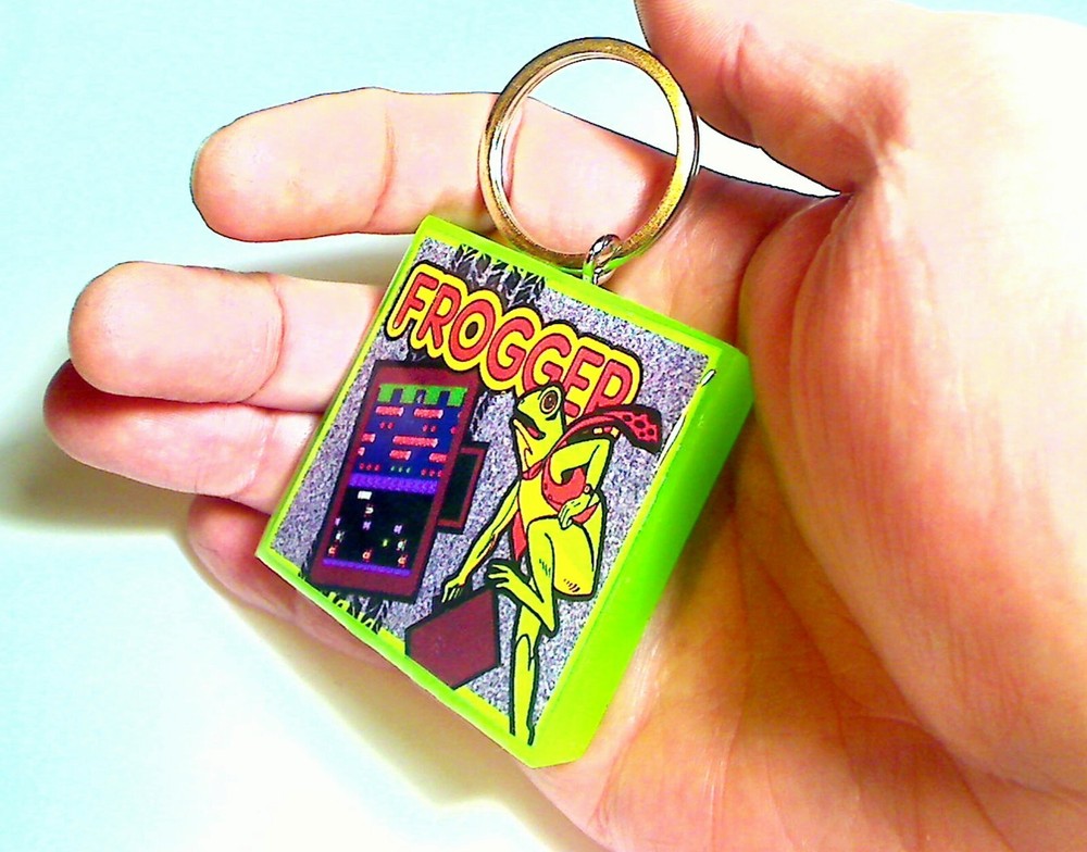 Frogger Arcade Coin Door accessory Keychain
