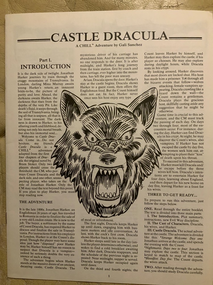 Chill Master's Screen (featuring Castle Dracula) (1984)