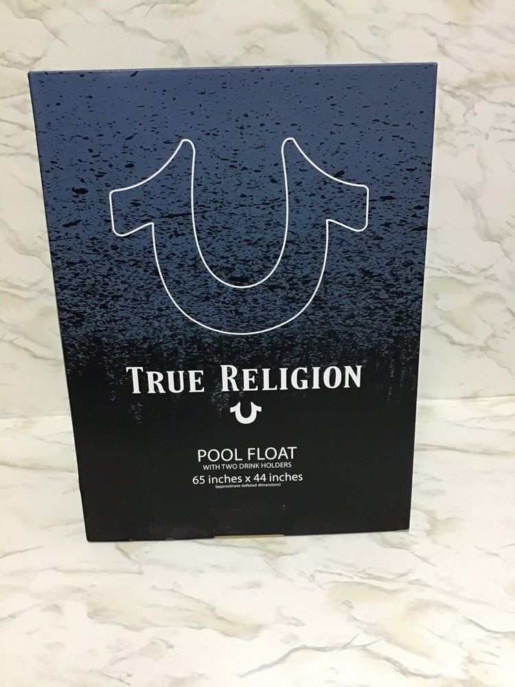TRUE RELIGION Pool Float Gold With Two Cup Holders Brand New