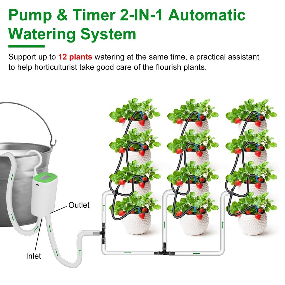 Automatic Drip Irrigation Kit Houseplants DIY Micro Self Watering System Balcony