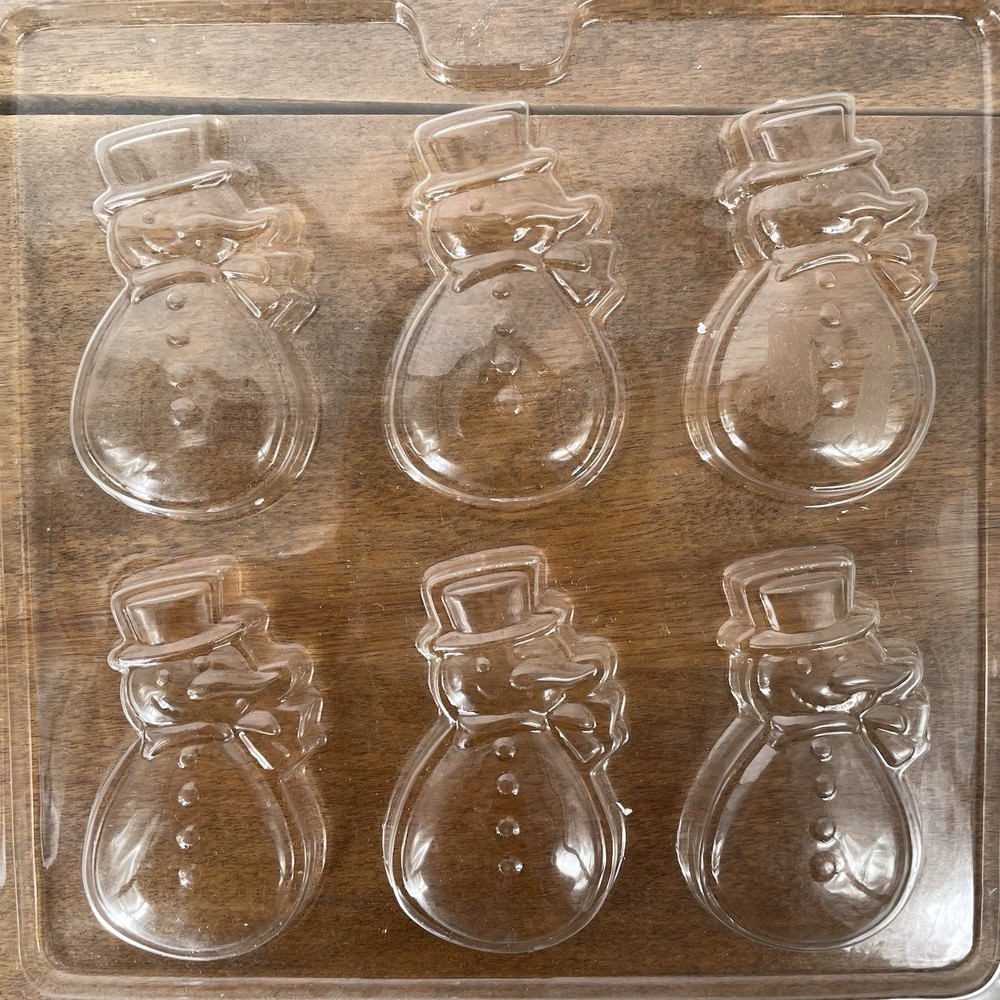 6 Assorted Chocolate Candy Molds Owls Flags Shells Praying Child Snowmen EUC