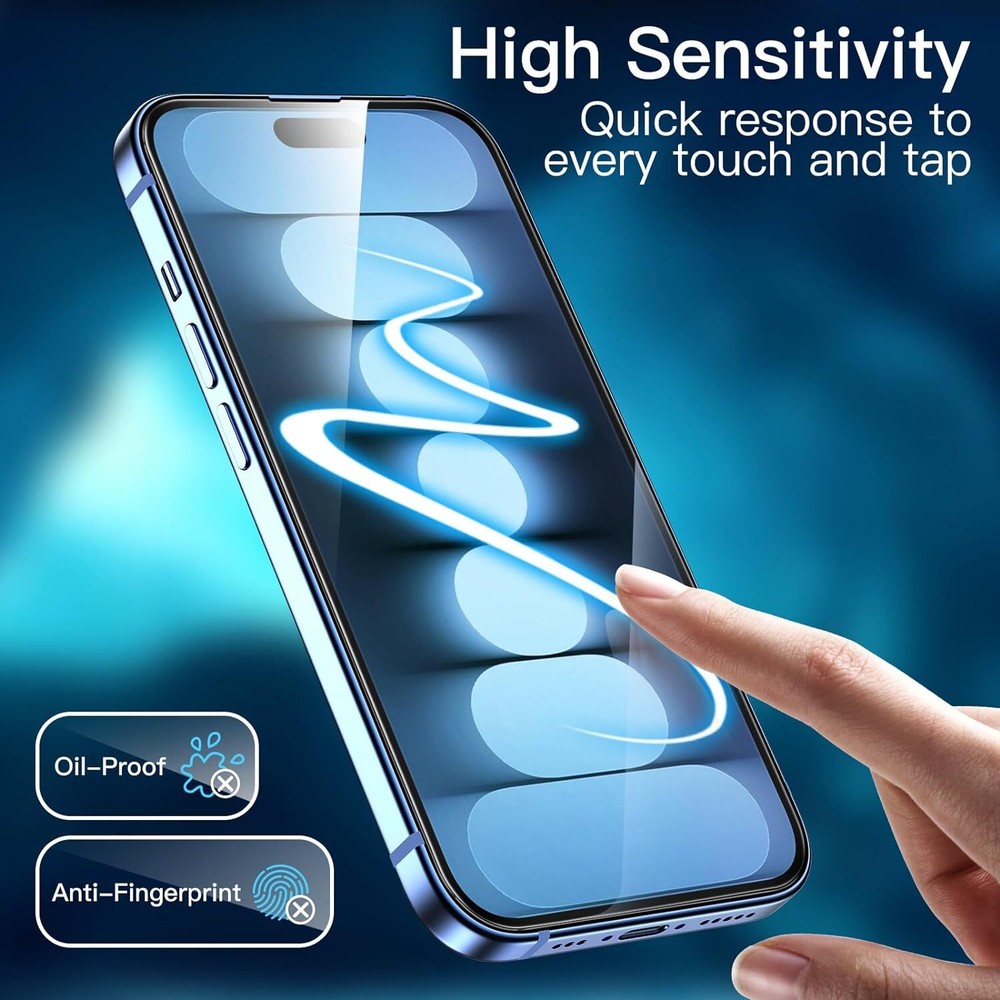 2-Pack Edge-to-Edge Full Coverage HD Tempered Glass Screen Protector for iPhone