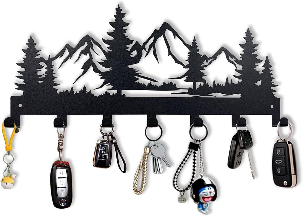 Metal Key Holder Rack, Wall Mounted Key Hooks Organizer, Key Storage Solution