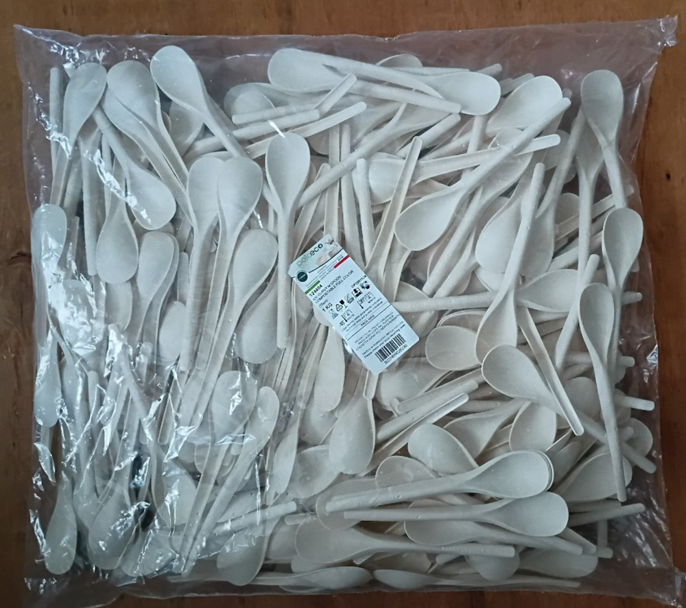 ~270 pcs Compostable Spoons Beige ~6" Disposable Eco Friendly Medium-Duty