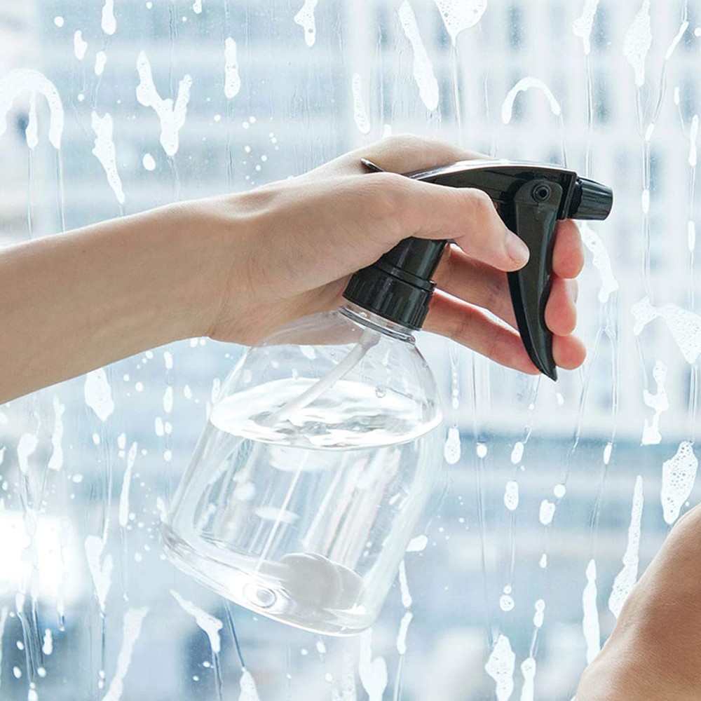 12 Pack 8 Oz Empty Plastic Spray Bottle with Black Trigger Sprayers - Adjusta...