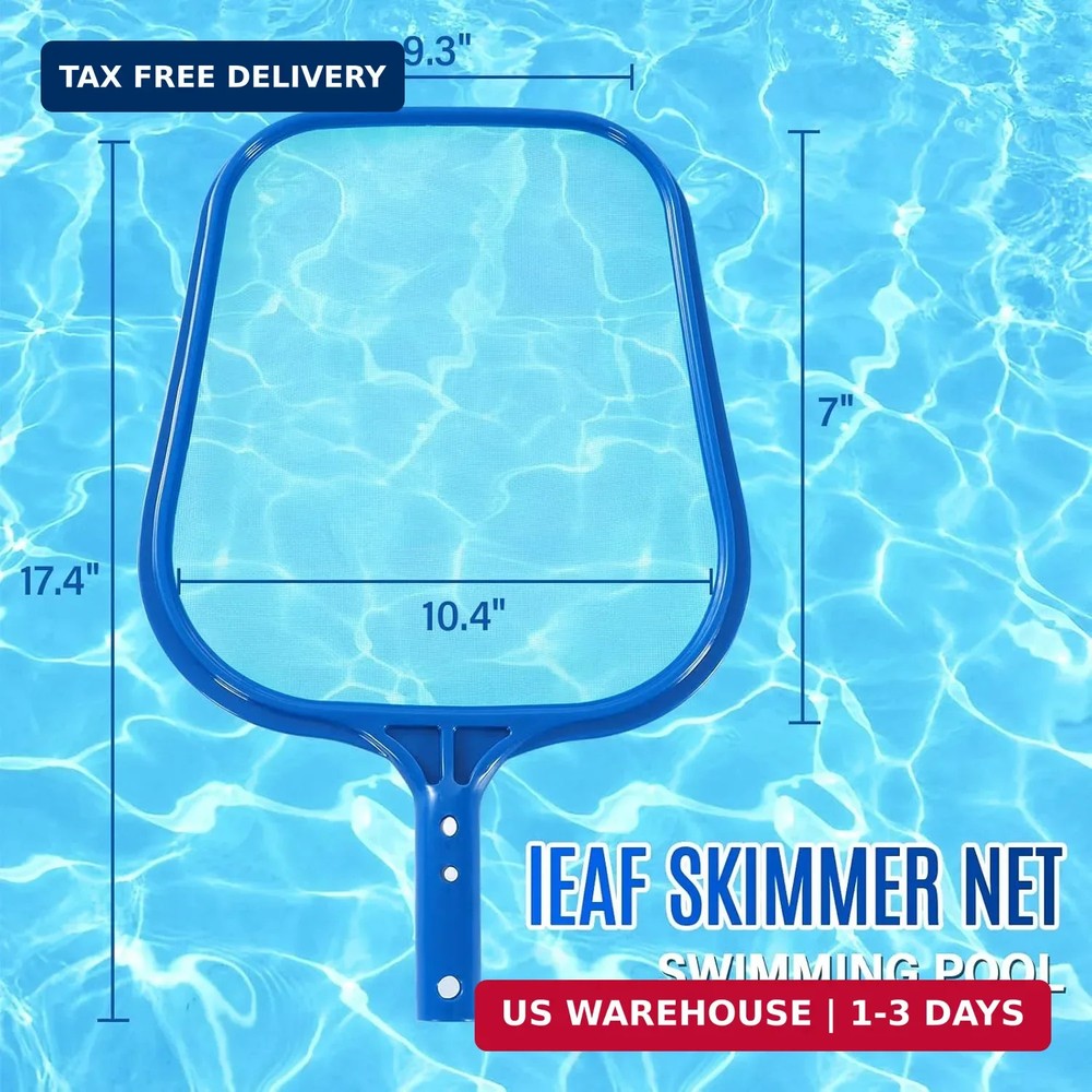 Pool Skimmer - Pool Net, Pool Skimmer Net with Solid Plastic Frame, Skimmer Net