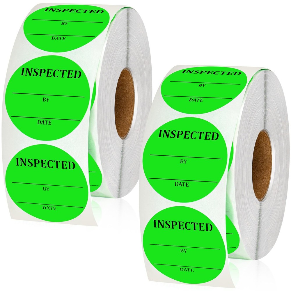 Gueevin 2000 Pcs Circle Inventory Labels QC Passed 2" Quality Control Inspect...